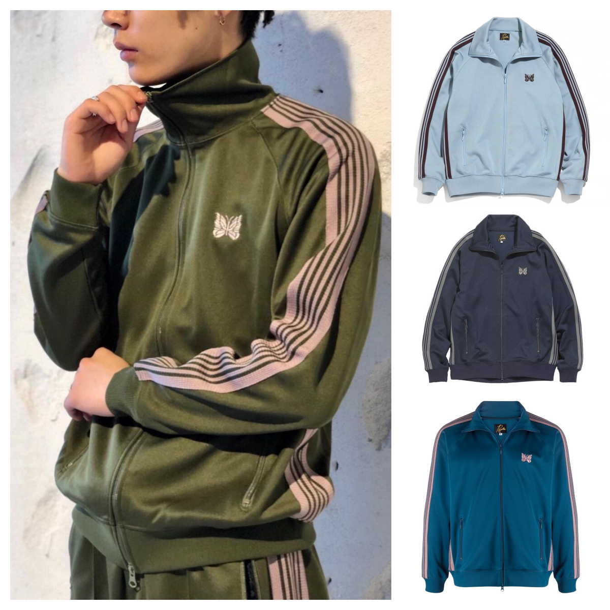 Men's Jackets Needles Embroidered Zipper Men Jacket Sportswear for Men And Women Standard Fit Long Sleeve Casual Hip-hop Zipper Jackets Closure