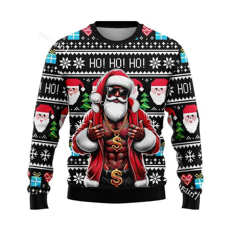 Funny 3D Print Santa Claus Reindr Sweater Men Women Ugly Christmas Sweaters Pullovers Holiday Party Fall Mens Designer Clothes L251111RT18