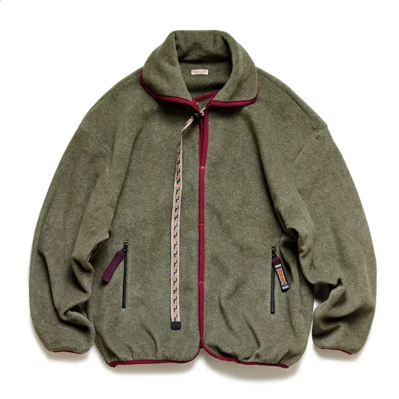 21AW KAPITAL Hirata Hohiro Two Color Fleece Embroidery Multifunctional Loose Long Sleeve Jacket Mens Japan Style 260918
