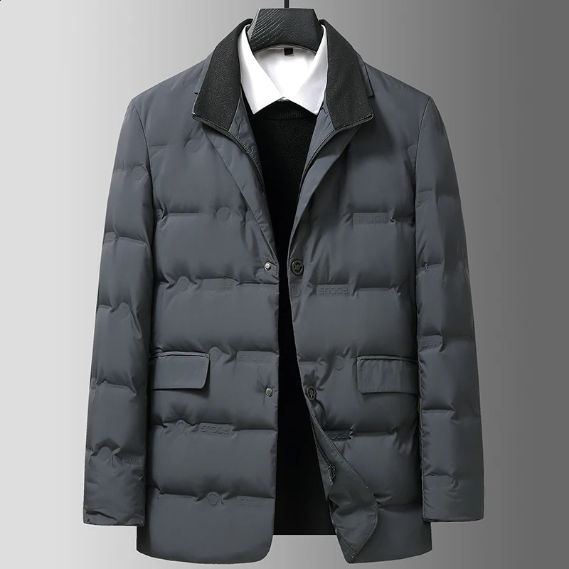 2025 Autumn/Winter Men's Down Jacket Two Piece Lightweight Business Leisure Down Jacket Warm Suit Jacket 260917