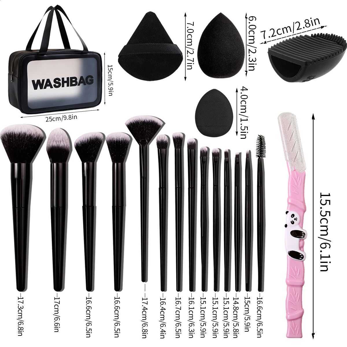 Set 27/14/9/1PCS Professional Makeup Brush 14 Brushes Makeup Sponge Powder Puff Makeup Bag Eyebrow Razor Cleaning Tools N260821