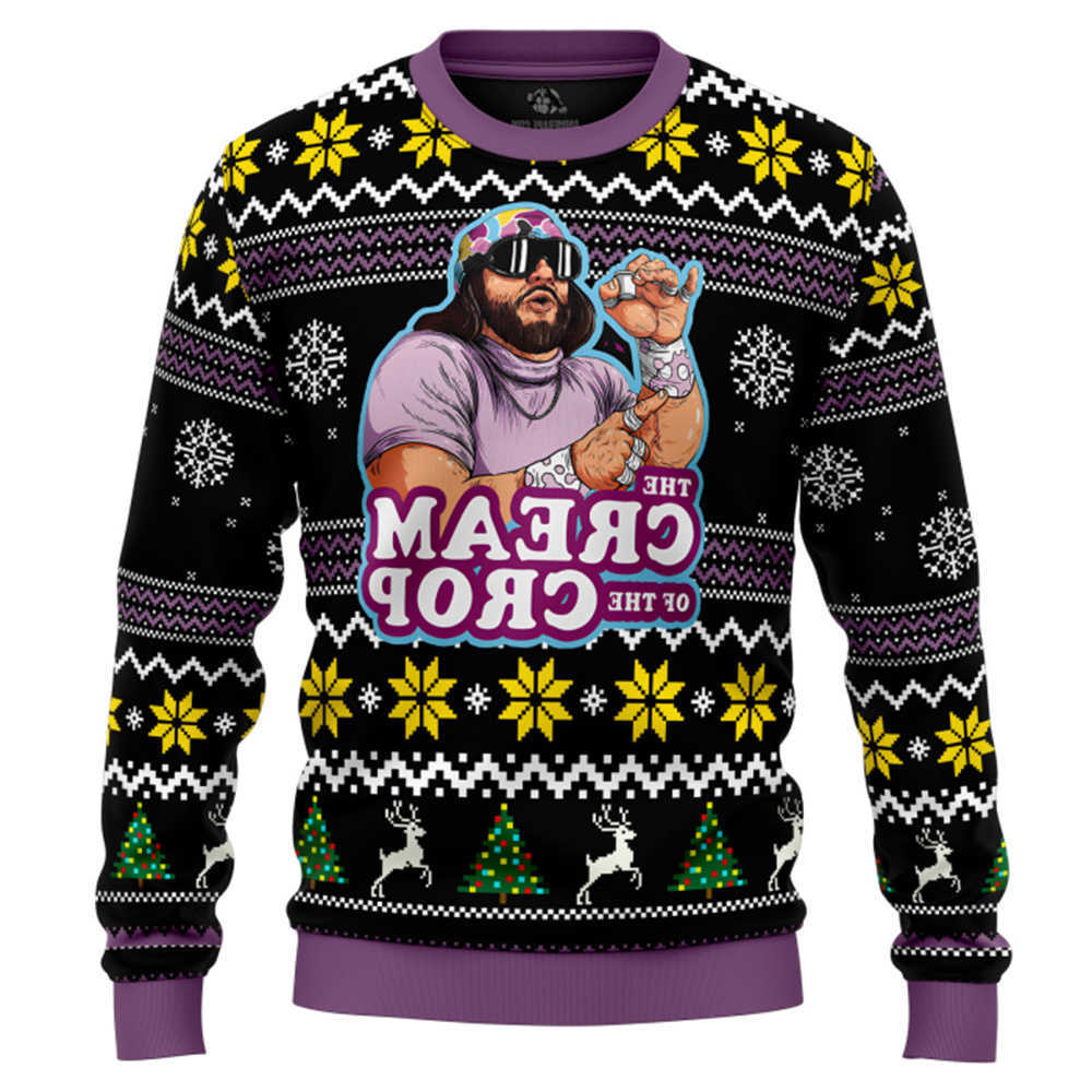 The Christmas Man hoodie Macho of the Crop Pro Wrestling Ugly Christmas Sweater for Men Holiday Party Xmas Pullover Family Christmas Gift C2609151