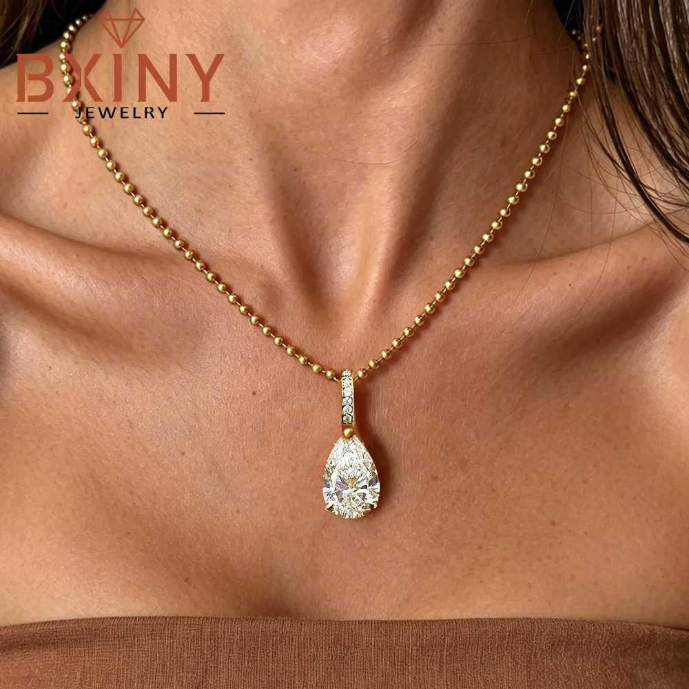 BXINY 2/3CT WaterDrop Moissanite Bead Necklace 925 Sterling Silver Pear Cut Diamond Pendants Chain Collar Gifts Fine Jewelry GRA Q260916