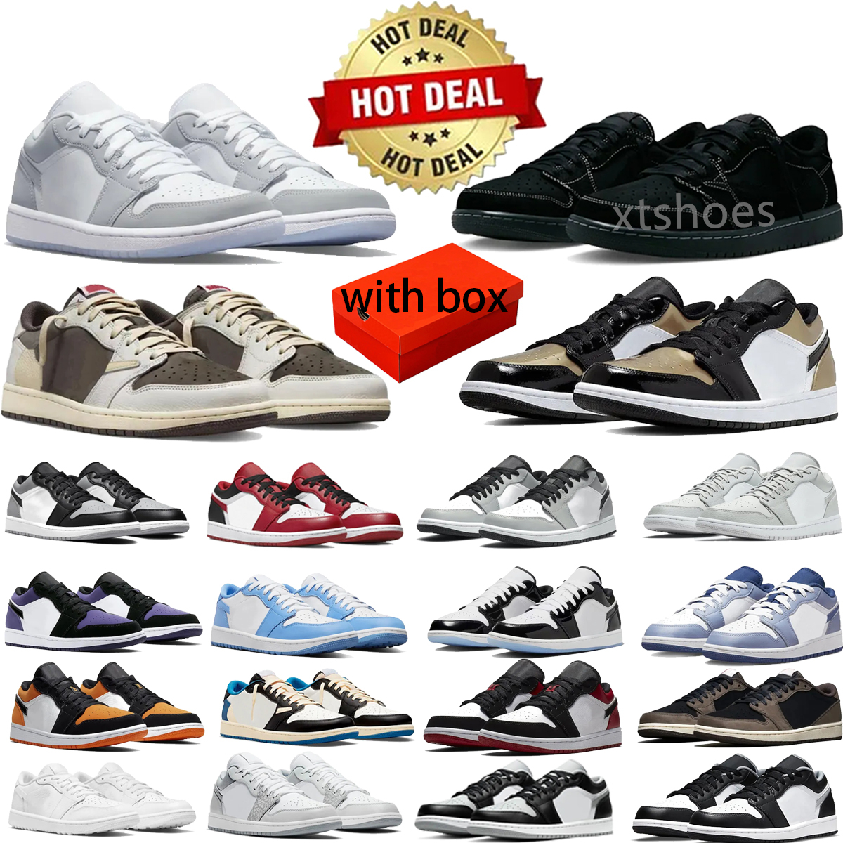 With Box 1s Designer Basketball Shoes 1 Low Reverse Mocha Blak Toe Barb Velvet Brown Gym Red Bred Toe Shadow Toe Court Purple Game Royal Outdoor Spo