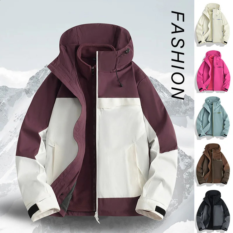Outdoor ThreeInOne TwoPiece Jacket Windproof Waterproof Couple Hiking Suit Outdoor Men And Womens Suit 260918