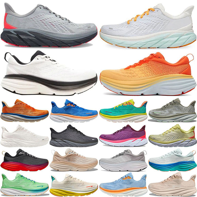 Designer Clifton 9 Bondi 8 Running Shoes Mens Women Casual Shoes Triple Black White olive green Blue Pink Platform Sneakers Outdoor Trainers EUR 36-