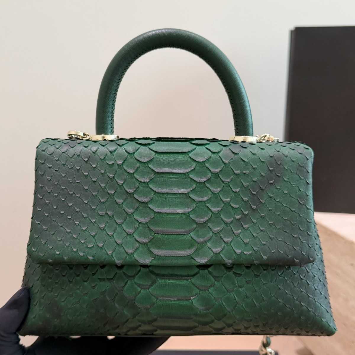 Designer Bag Luxury Snakeskin Pattern Top Handle Bag Women Python Print Shoulder Crossbody Bag Evening Purse
