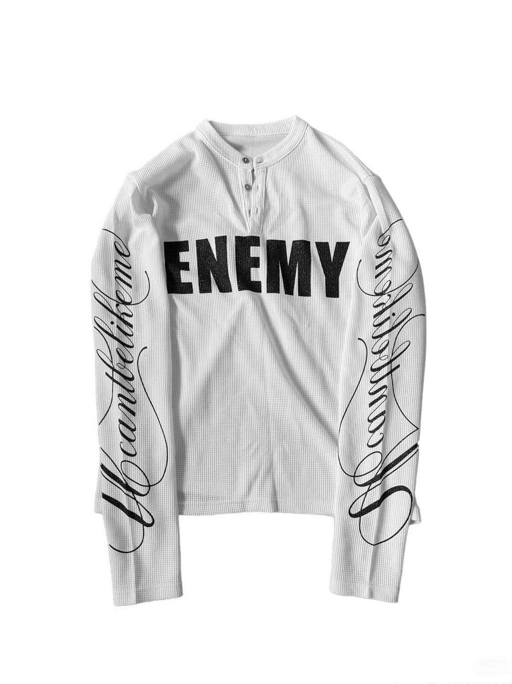 European and American style, trendy, cross-border, personalized letter-printed round-neck long-sleeve button-down T-shirt, retro outerwear, street f
