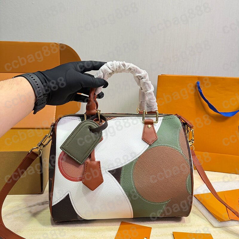 Designer Monogram Letter Flower Top Toron Handle Clutch Tote Shoudler Bag Removable Leather Strap Crossbody Sport Outdoor Travel Holidy Duffel Handb