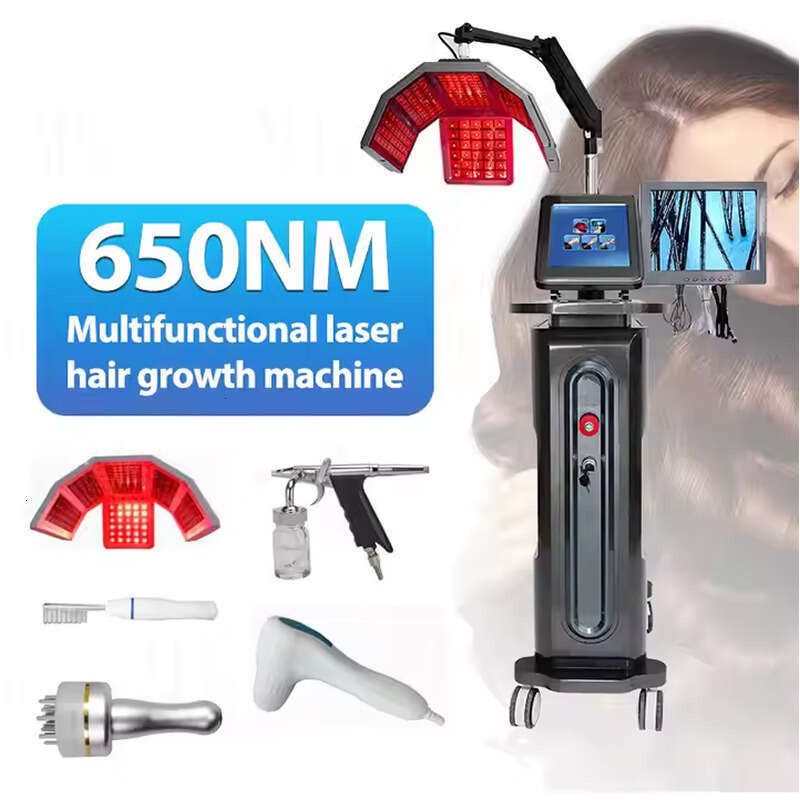 Powerful 200W Hair regrowth machines 5IN1 650nm diode laser hair scalp follicles analyze growing massager