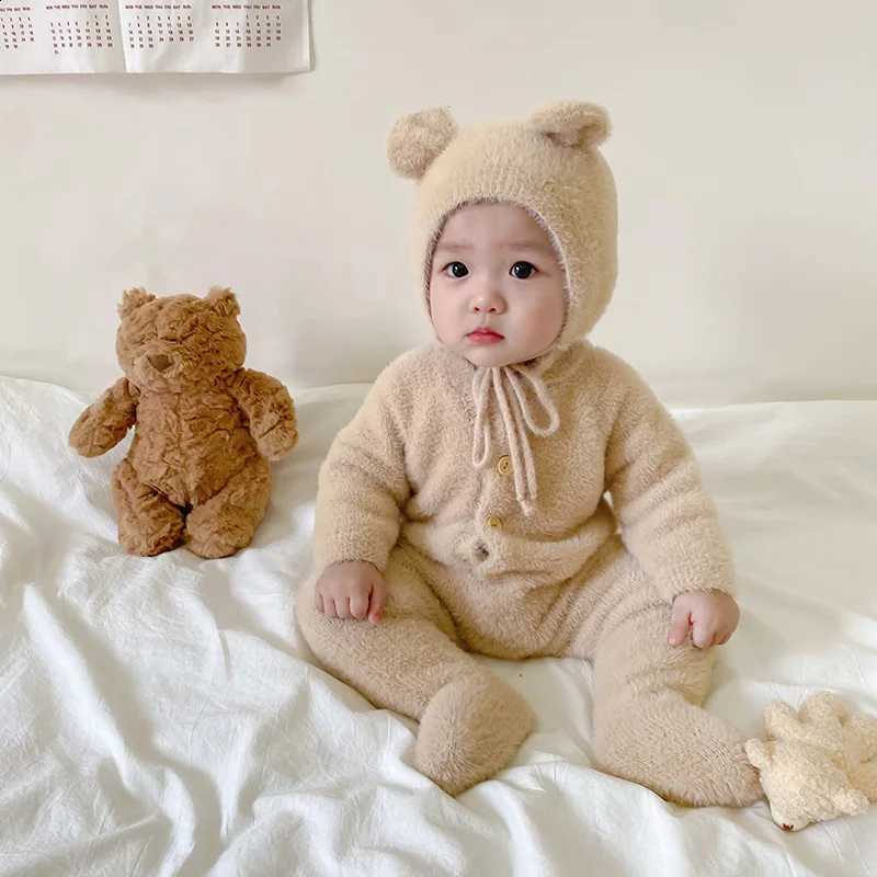 Ins Baby Clothes Autumn 5097 Winter New Baby Boy's Jumpsuit Mink Velvet Cute Bear Baby Girl's ClothesW260917