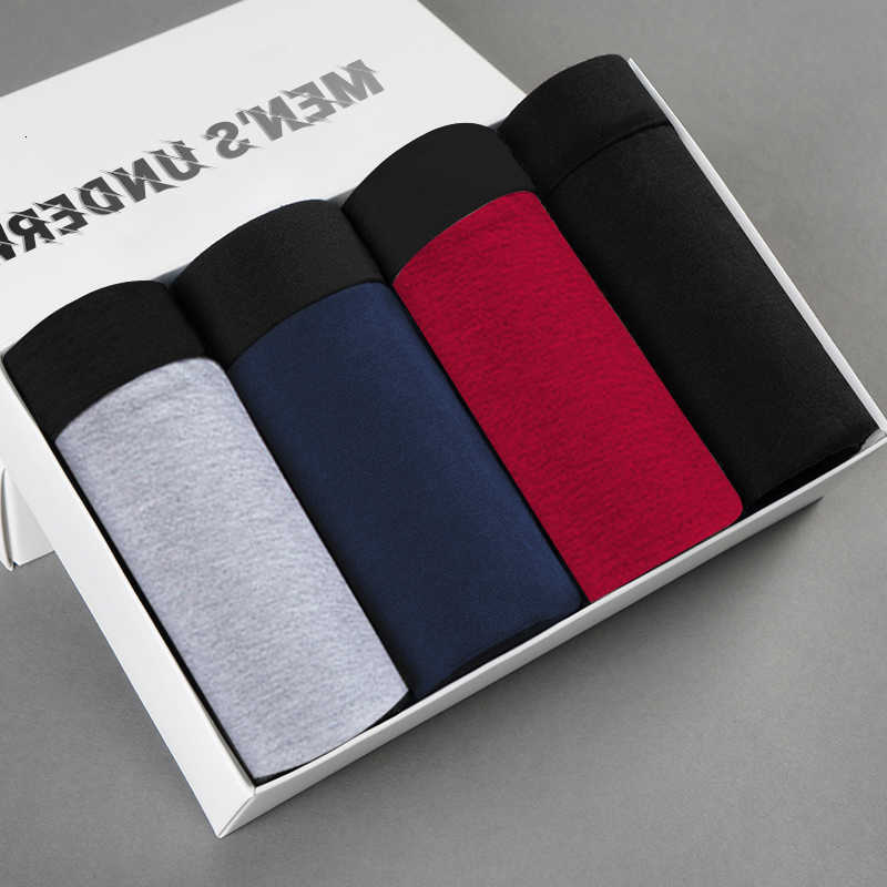 Underwear Underpants 4Pcs Combed Mens Cotton Underpants Male Breathable Boxers Shorts Hombre Soft Underwear U Convex Underpants Plus Size D260918