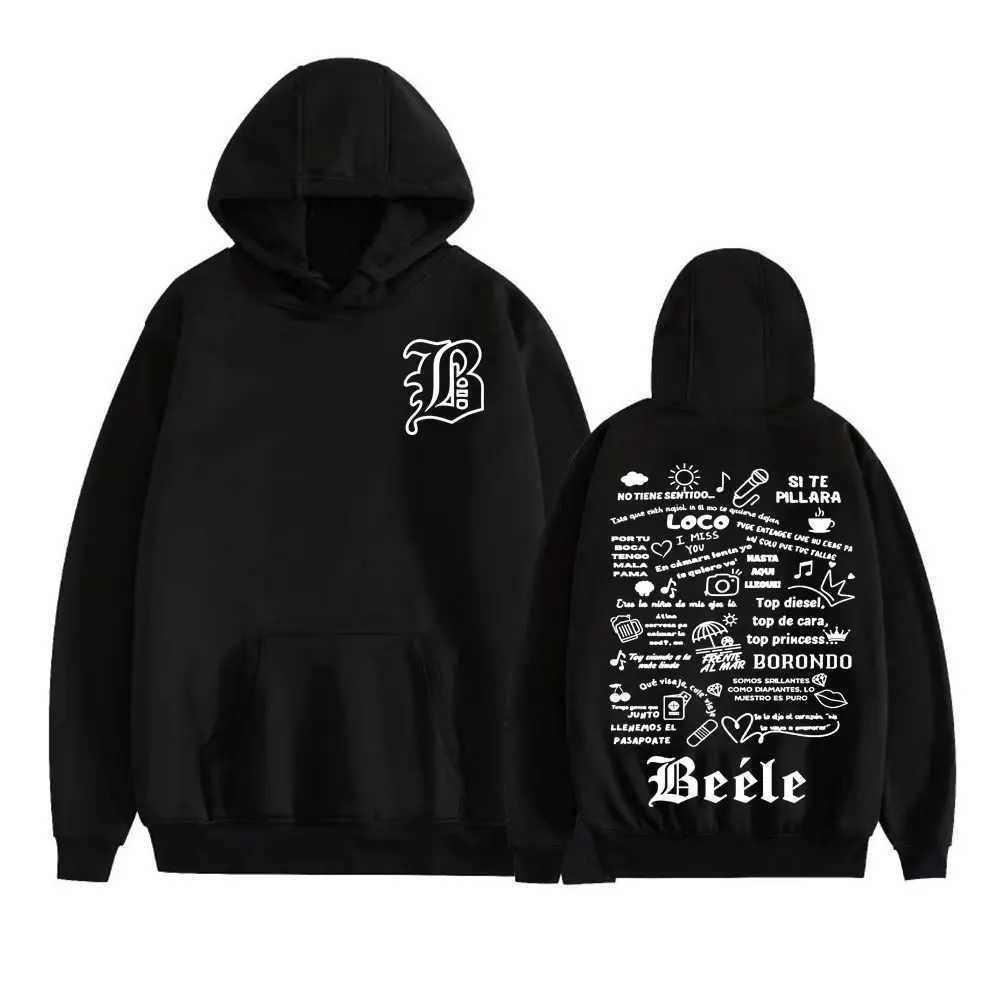 Rapper Beele Borondo Tour 2025 Print Hoodies Men Women Comfort Fce Long Sve Pullovers Harajuku Hip Hop Fashion Sweatshirts S260918XB98