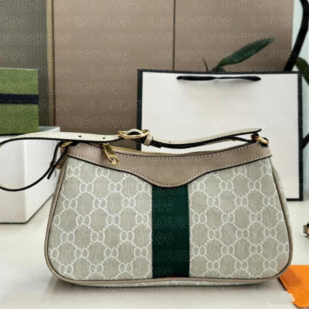 2026 Luxury designer Women Retro Monogram Print Handbag Classic Luxury Zipper Crossbody Bag Removable Strap Ladies Small Underarm Shoulder Purse