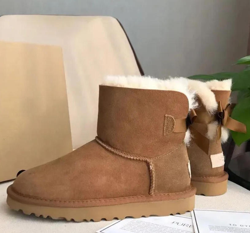 Boots Slippers Tasman Platform Winter Booties Snow Boot Ankle Short Mini Fur Chesut Outdoor Comfort Unisex Women Mini Boot
