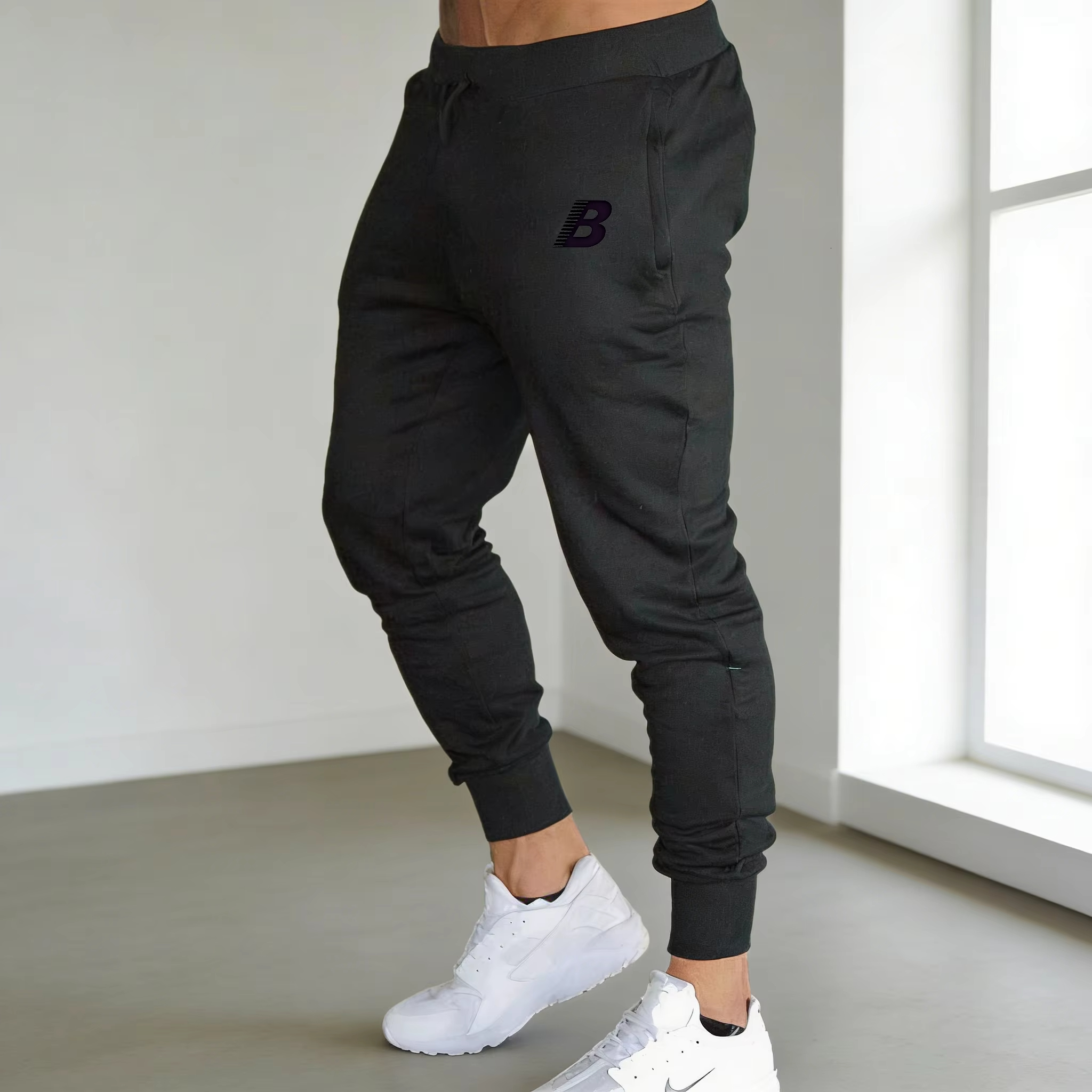 2026New Men's Letter B print Casual Sports Running Workout Jogging Long Pants Gym Sport Trousers for Men Jogger Sweatpants 26L0918