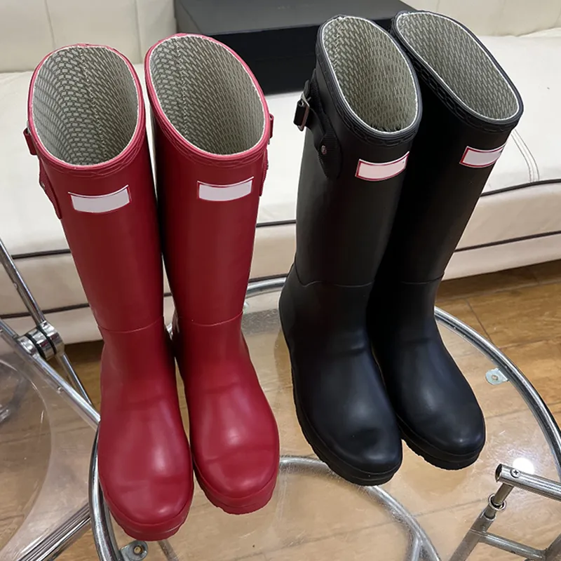 Hot Trend Seamless rubber boots designer women hunters wellies hunters rain boots women designer rain boots rainboot knee high boots woodland boots