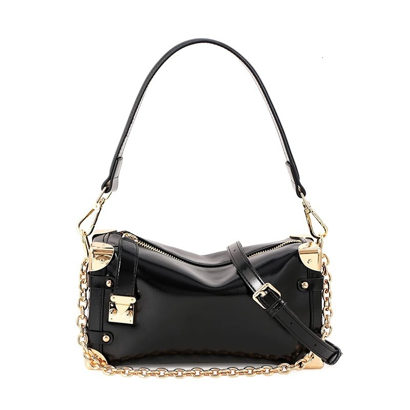 High-End Retro Chain Underarm Soft Leather Box for Women 2025 Autumn Winter New Niche Crossbody Shoulder Small Bag swissmilitary