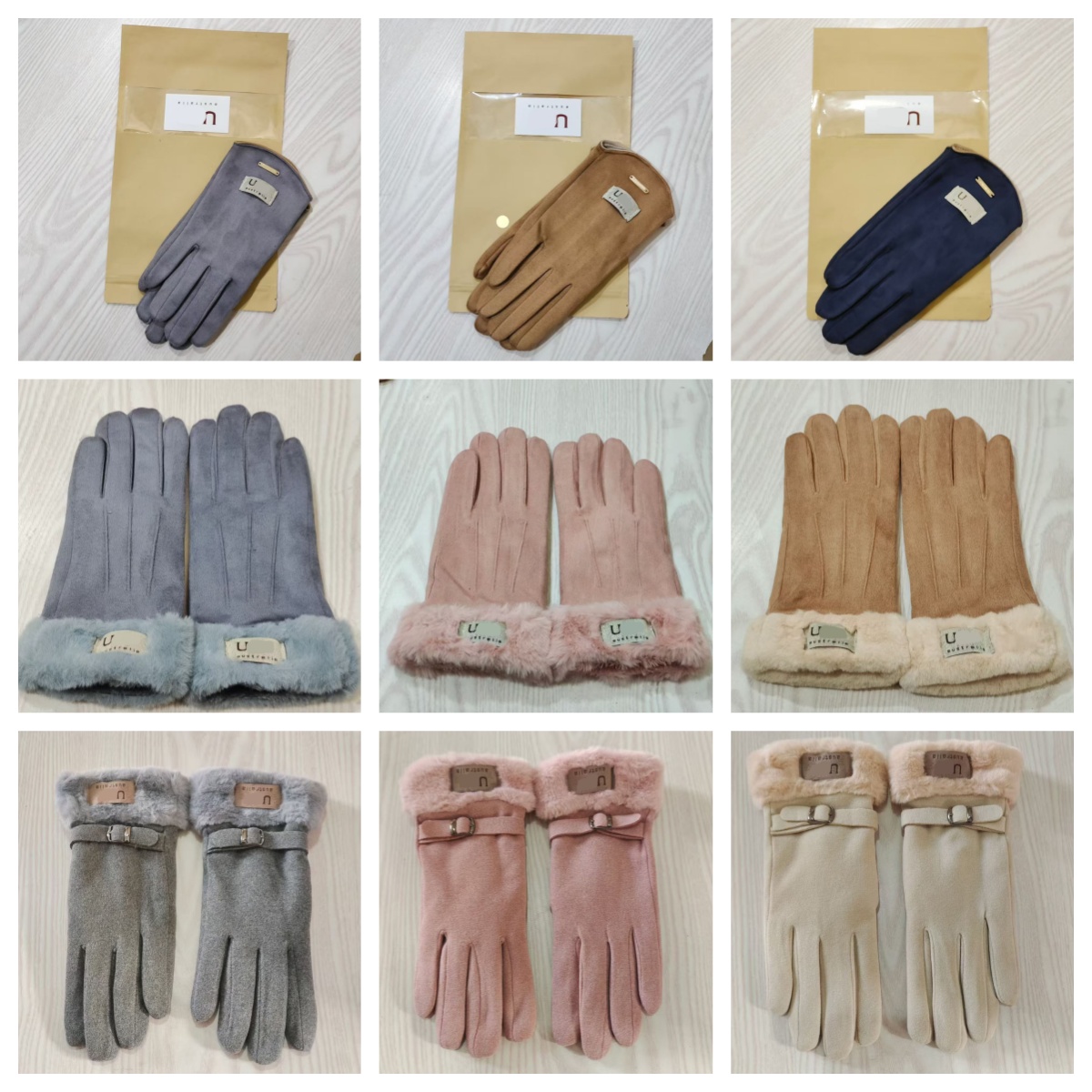 Designer Luxury Ladies Gloves Autumn Winter Thick Fleece Lined Wind Resistant Outdoor Warm Gloves Elegant Fashion Hand Accessories