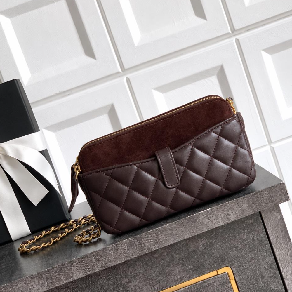 Quilted Crossbody Bag Suede Leather Mini Chain Purse Chic Daily Travel Date Night Top-Tier Designer New Arrival