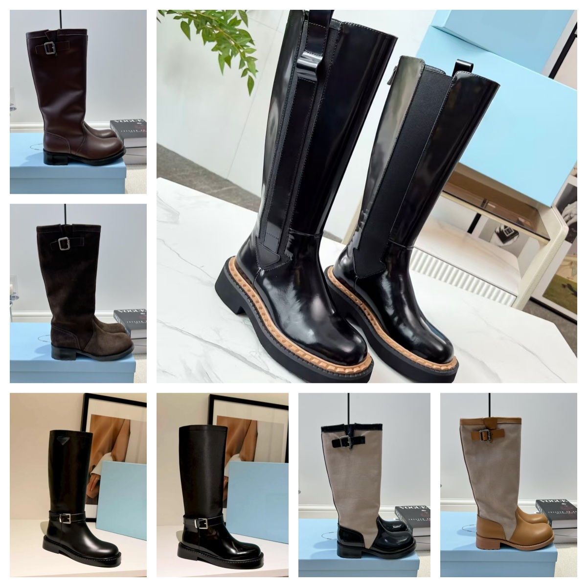 Women Knee High Riding Boots Available in Multiple Colors High Top Boots with Buckle Accents Comfortable Slip On Long Boots British Style Everyday W
