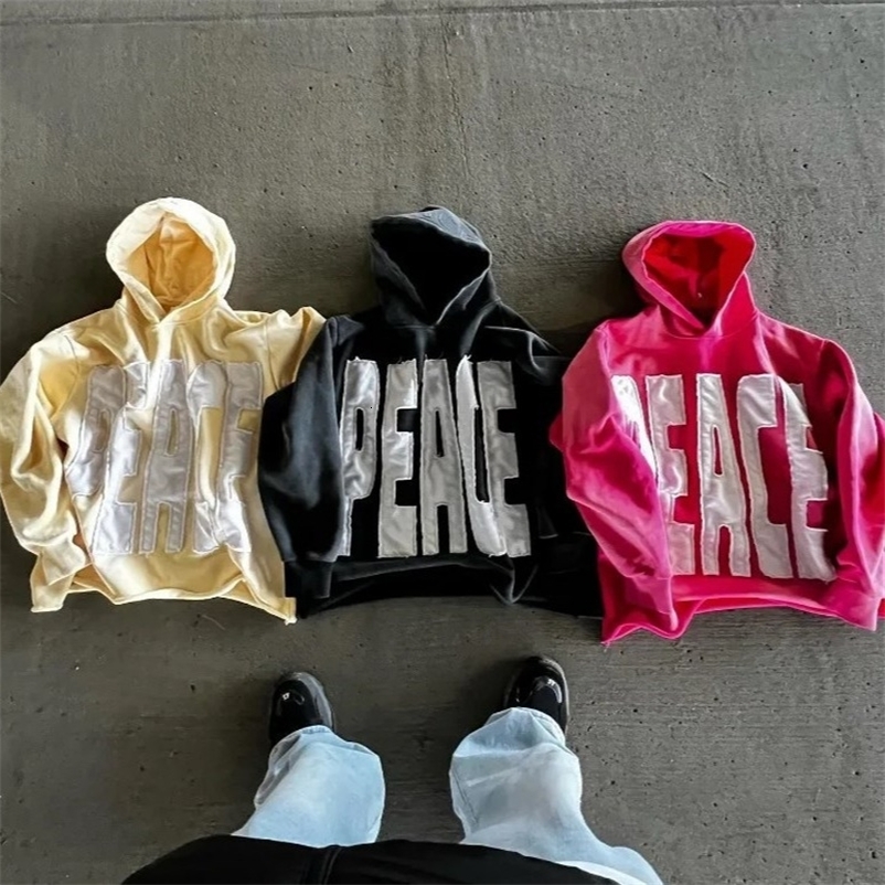 European and American Loose Hooded Sweatshirt for Both Men and Women Trendy Embroidered Letters Street Hip-hop 260917
