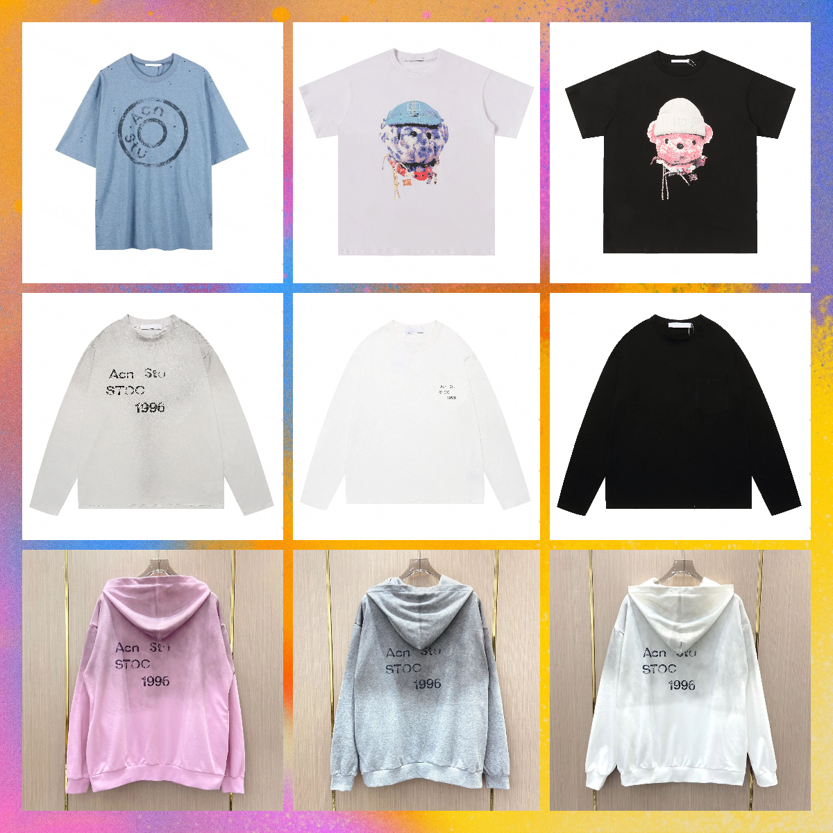 10A Designer Hoodie Fashion T Shirt 1996ss Letter Printed Vintage Washed Acnestudiostops Hoodies Spring Summer Long Short Sleeve Casual Unisex Coupl