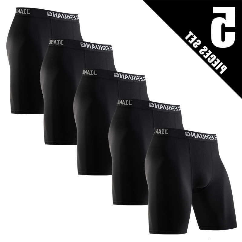 Men's Underpants 5piece Set Of Classic Black And White Elastic Long Underwear Quick Drying Comfortable Sporty Youth Trend Flat Corner Pants D26