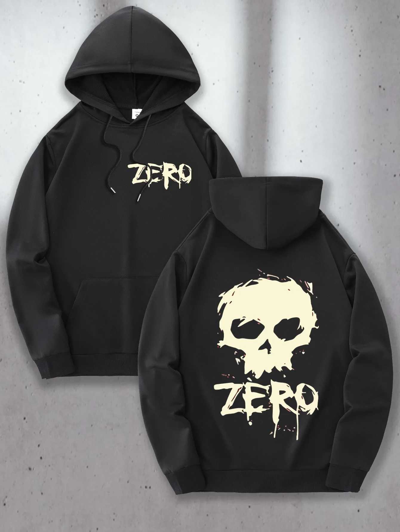 Trendy letter pattern design kangaroo pocket fashion pattern front and back printed men's comfortable casual hoodie sweatshirt S26091881CF