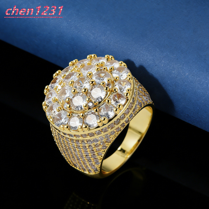 Hip Hop 925 Sterling Silver Micro-set VVS Moissanite Flower Diamond Ring Jewelry Wholesale 1 Piece In Stock Ready to Ship