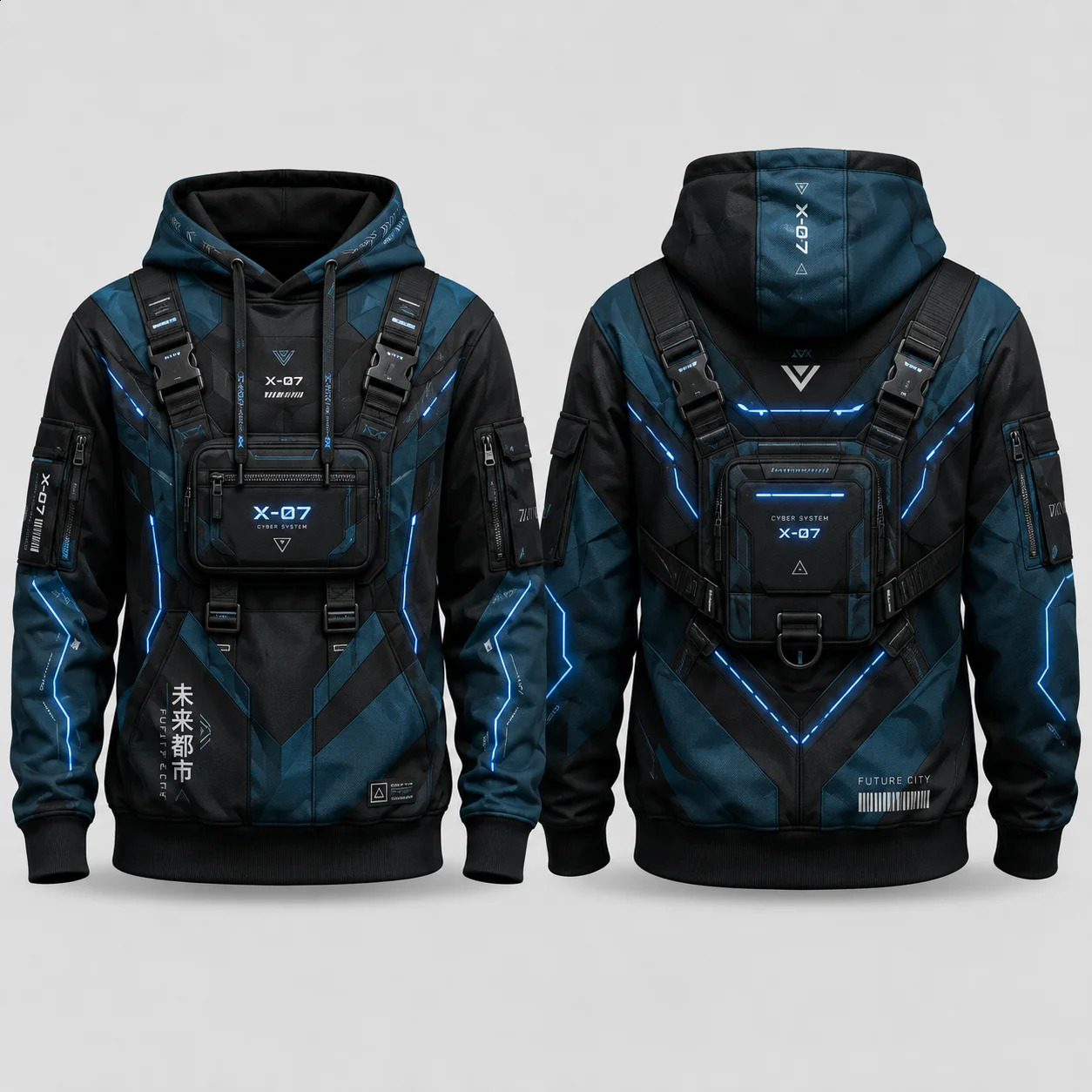 Mens 3D Printed Tactical Vest Look Hoodie Polyester Zip Up Sweatshirt Outdoor Streetwear Graphic Jacket with Faux Pocket 260917