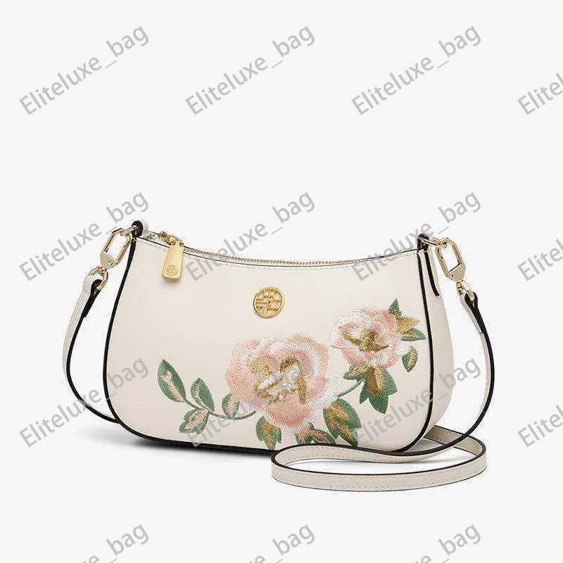 Designer Underarm Purse Embroidery Leather Peony Single Shoulder Hobo Bag Luxury Women Fashion Casual Crossbody Handbag size 20cm
