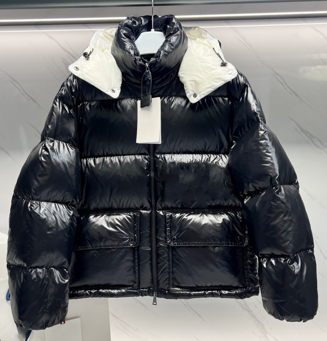 Abbaye puffer jacket Designer Womens down jacket winter coats Cable-knit embroidered letters Short zippers hooded down jacket goose warm down outerw