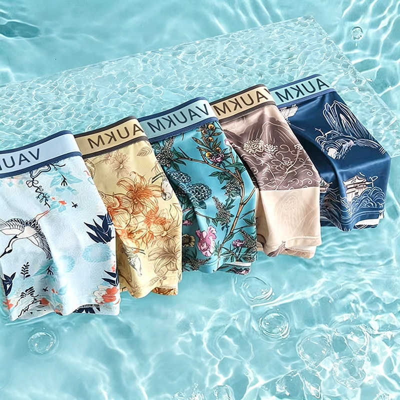 Mutande della biancheria intima dei nuovi uomini 5PCS Style Style Boxer da uomo Pantaloncini boxer stampati traspiranti Tendenza moda D260918