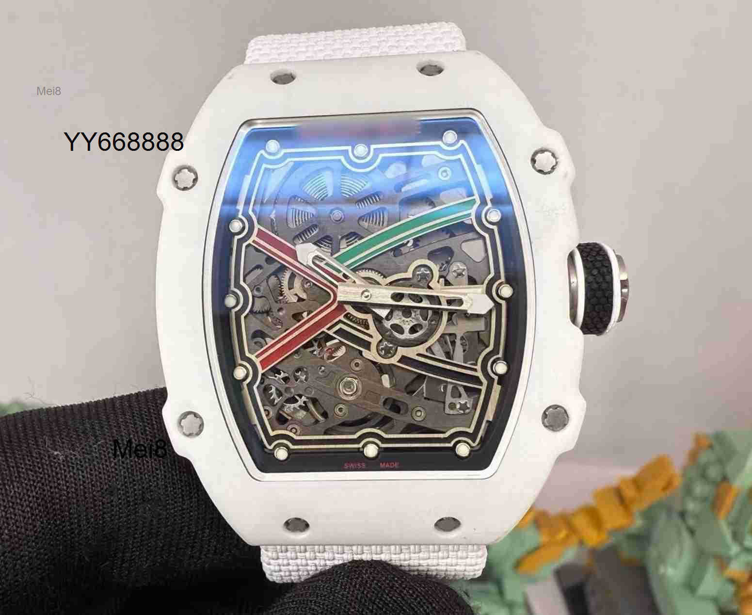 Mens watches high quality designer watch Luxury Automatic Mechanical watch Rmm6702 Tourbillon Movement 38X47X78mm sapphire crystal mirror ceramic ca