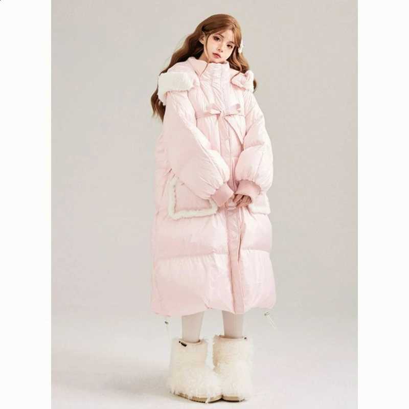 2026 Winter New Fashion Design Loose Thick Cotton Outerwear Christmas Sweet Mid-length Cotton-padded Jacket for College Students H260917