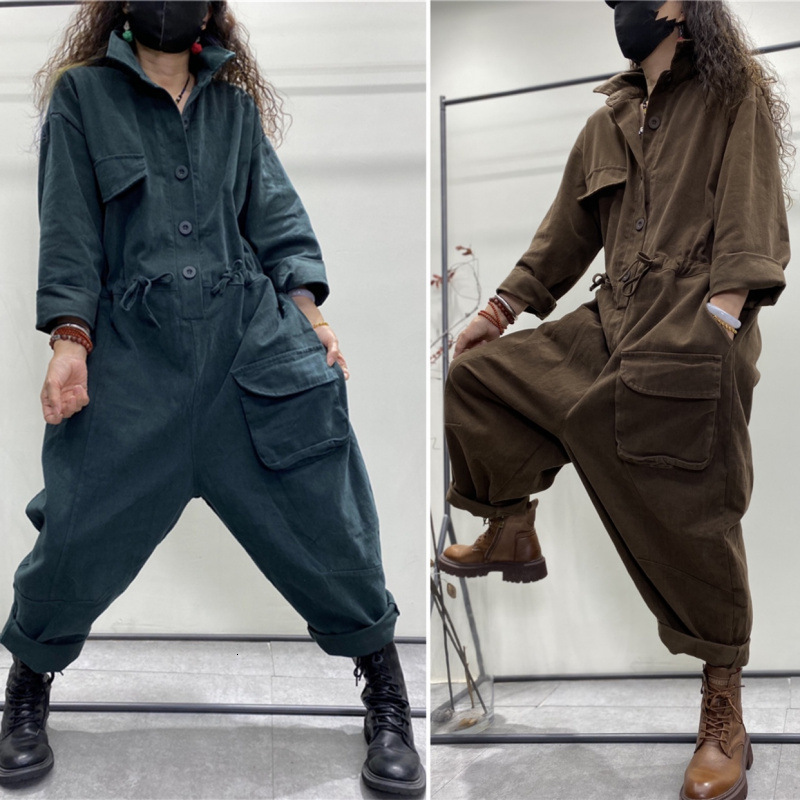 European-style women's jumpsuit, vintage and artistic, versatile, plus-size, loose-fitting, one-piece pants, new autumn casual pants