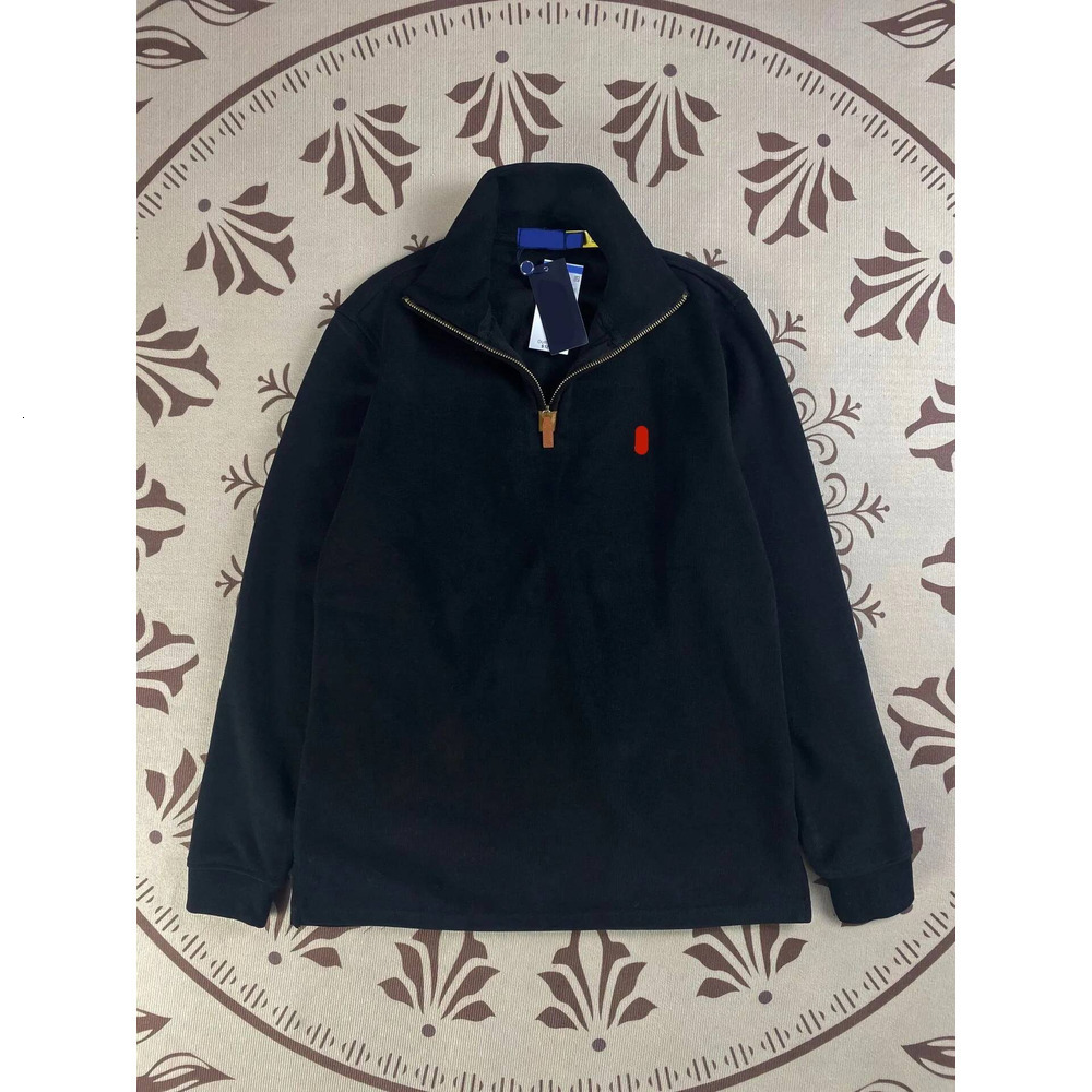 Ralf Men's Laurnen Hoodies Designer Half Zip Stand Polo Hoodie Men Fashion Vintage Loose Pony Pullover Solid Ribbed Casual Loose Rolphy Laurene