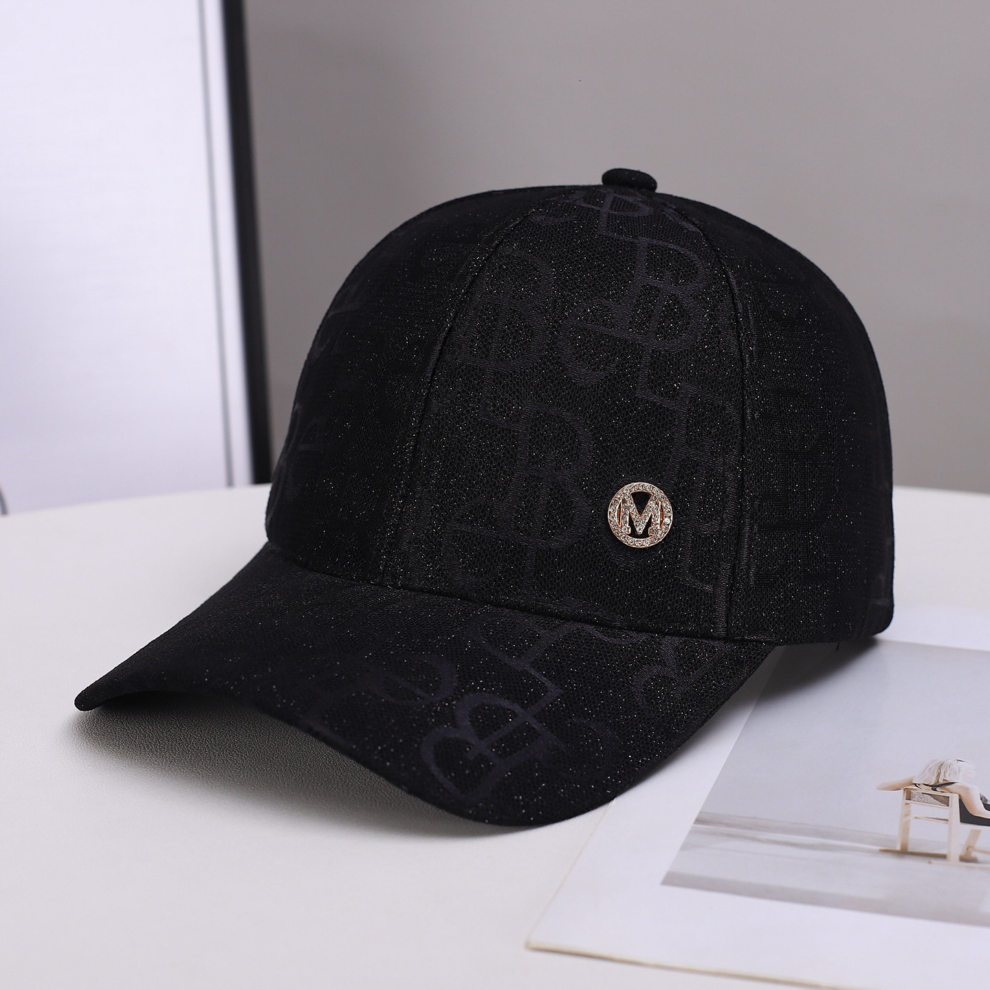 Korean-Style M-Letter Baseball Cap, European And American Fashion, Printed Letter Design, Wide-Brimmed Sun Hat Autumn, Available In Stock For Luxury