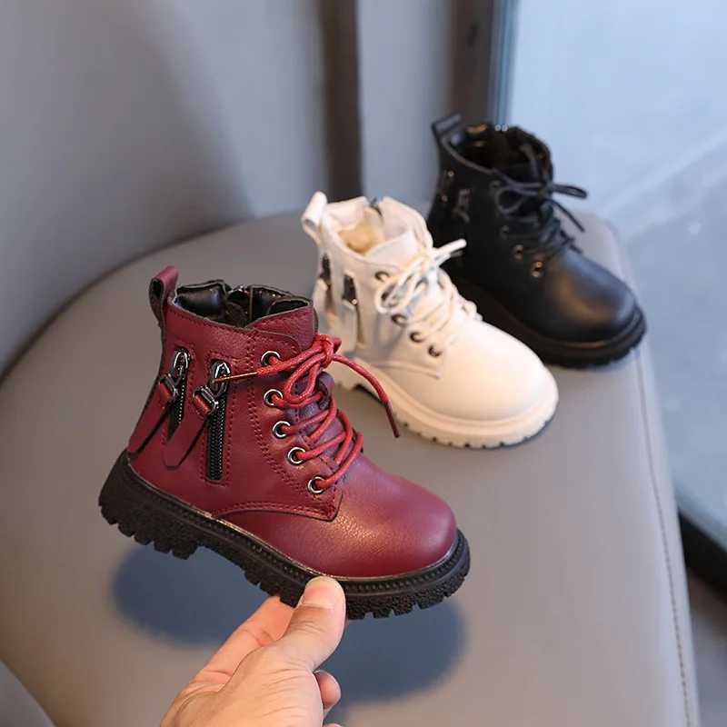 Rubber Boots for Children Boys Tide Boots Autumn Winter Warm Cotton Ankle Boots for Kindergarten Girls Kids Boots Double Zip New X260917