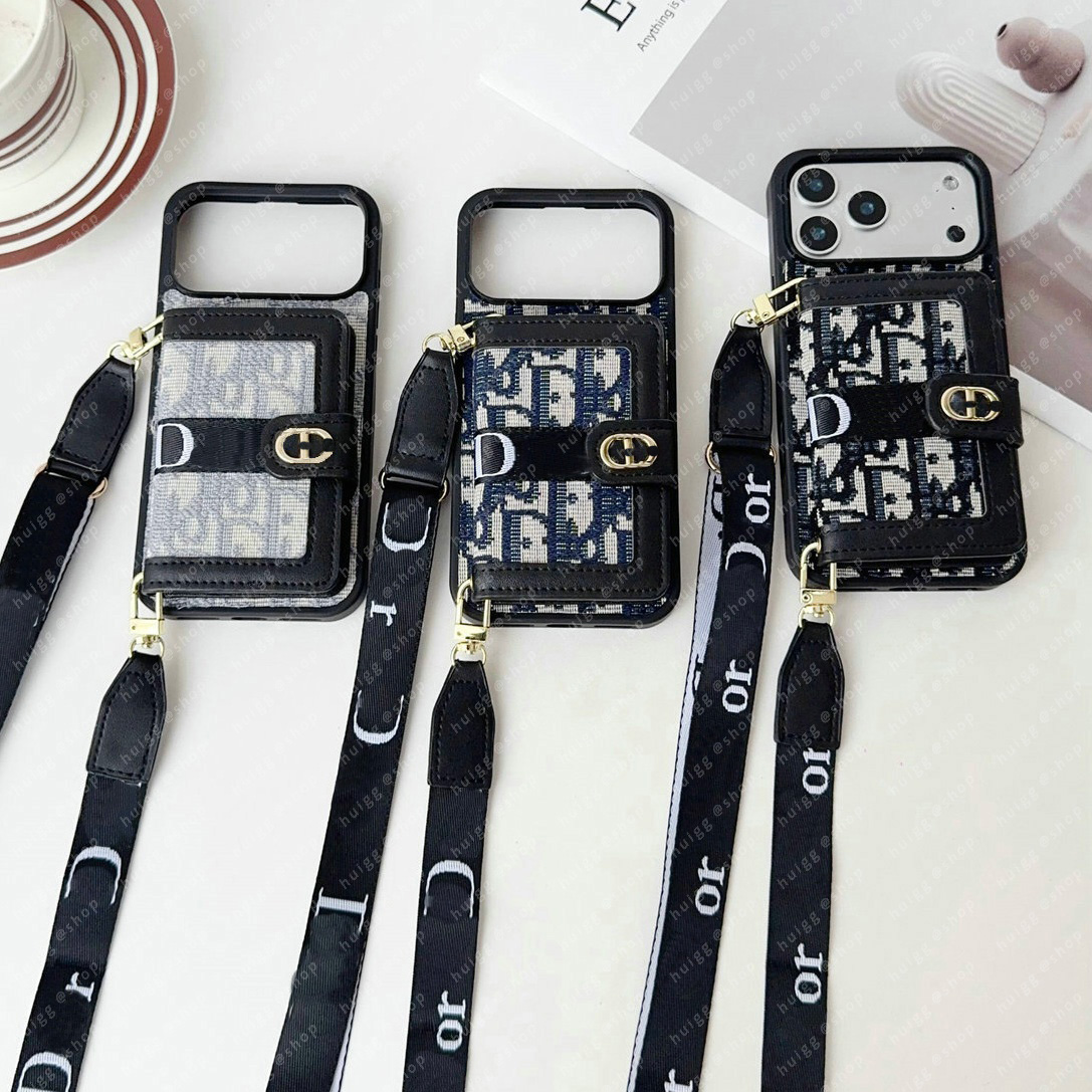 Women Crossbody Phone Designer for Apple iPhone 18 Pro Max 17 Pro Max 16 Pro Max 13 12 14 15 Plus 16 Card Slot Bag Holder Wallet Case Cover Straps L