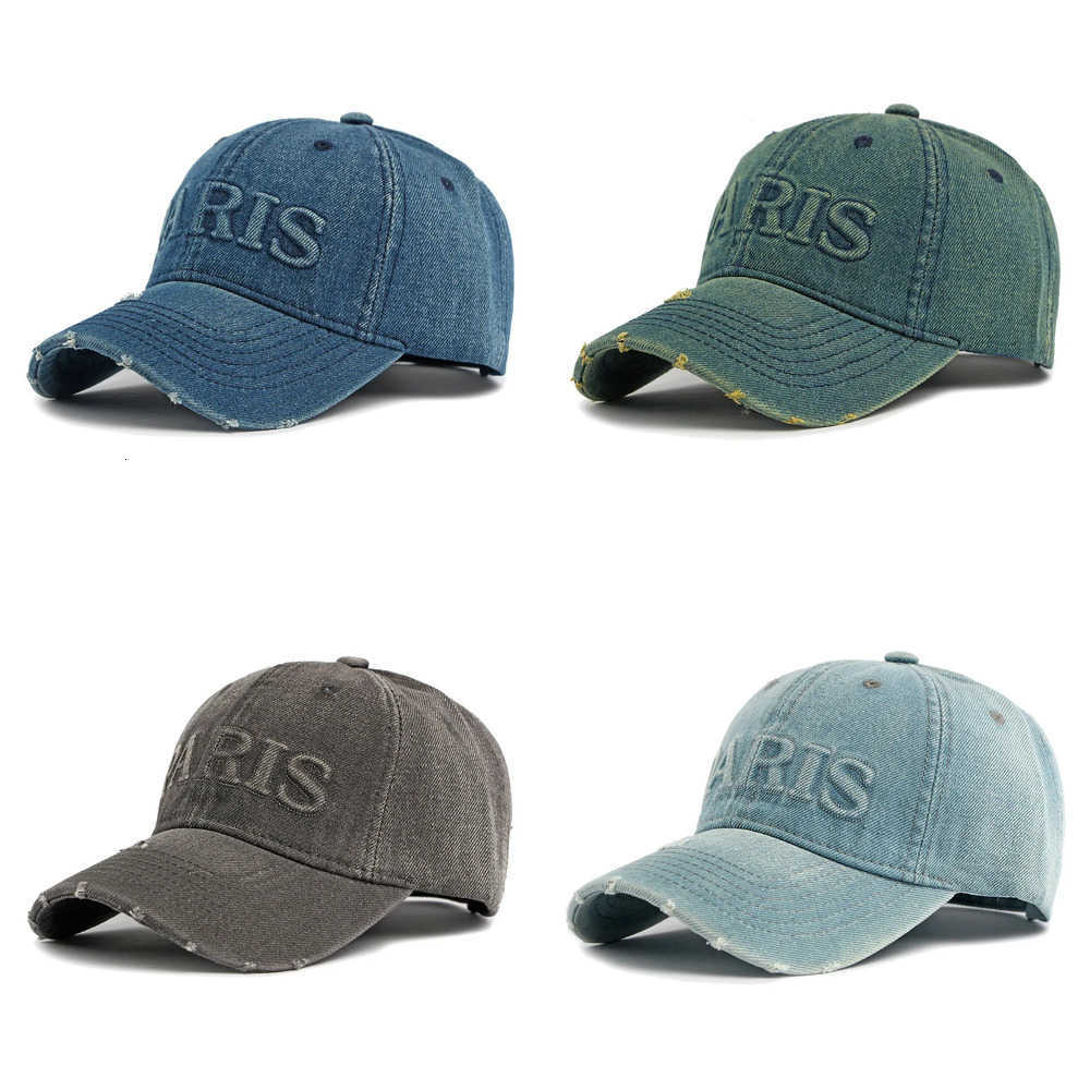 washed 2026 new Spring summer denim cotton baseball caps for men and women personality edge grinding trend Hip Hop Party Hats J260917