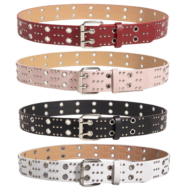 Designer Belt Punk Style Double Breasted Heavy Metal Belt Korean Version Jeans Fashion Decorative Belt Fashionable high-quality belt