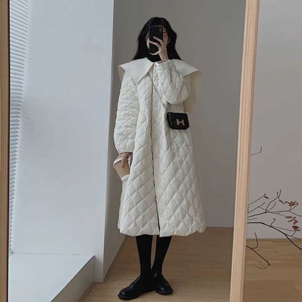 Abrigo Mujer Down Cotton Jacket Women Winter Rhombus Parkas Korean Style Loose Casual Sweet Coats Light Thin Ladies Outerwear H260917