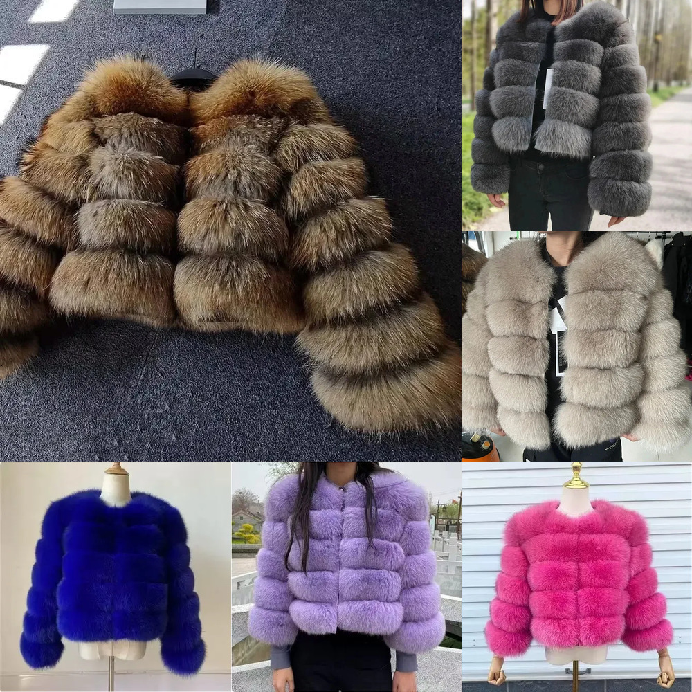 new fashion Women's winter warm fur coat Raccoon Women Winter Fluffy Jacket Thick Warm Furry Outwear Faux Fur Coat