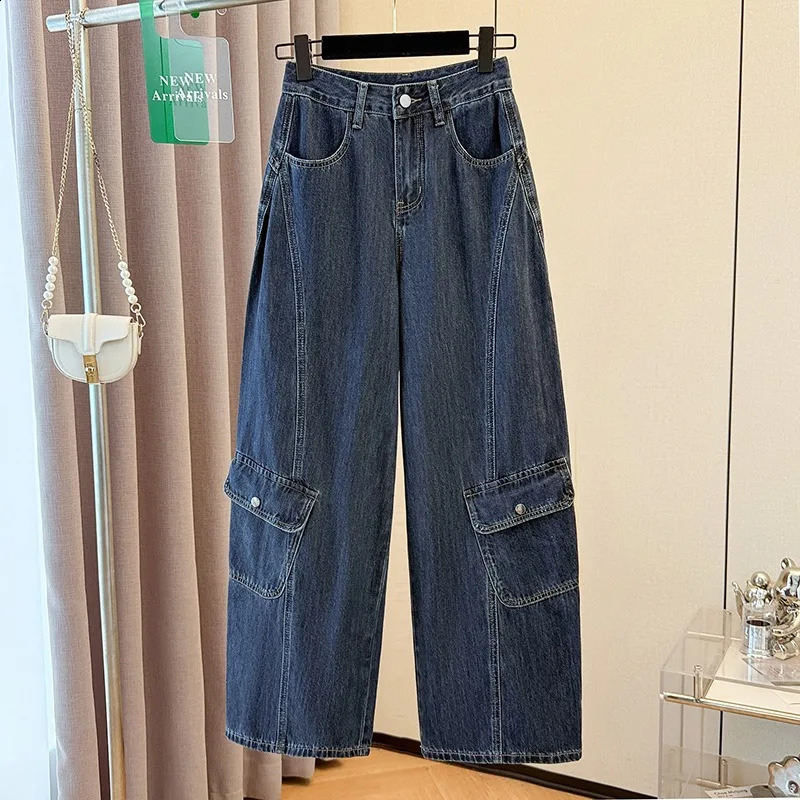 Jeans da donna Y2k pantaloni cargo mimetici pantaloni larghi in denim dritti a gamba larga per le donne primavera estate casual 260915
