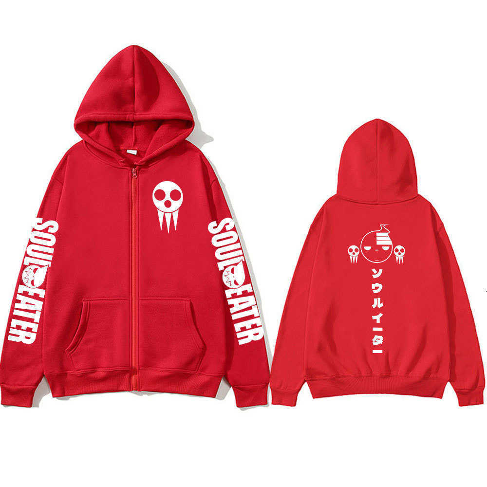 Death Japanese Anime Soul Eater The Kid Zipper Hoodies Men Women Zip Up Hooded Sweatshirts Long Sleeves Pullovers Jackets Caots C260915 C26091511