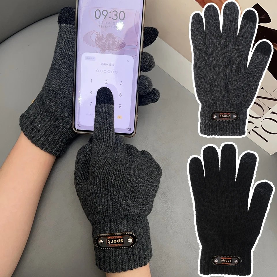 Winter Cycling Gloves Double Layer Warm Cotton Gloves for Kids