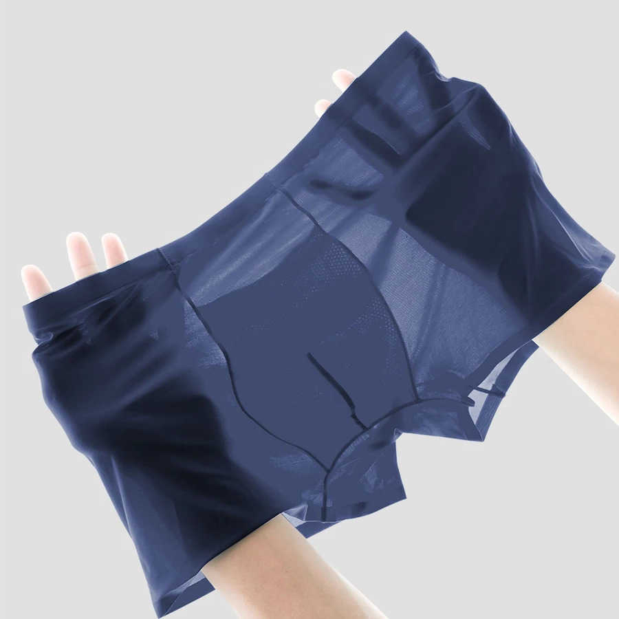 2PC Men's underwear Men's Underpants ice silk seamless boxers antibacterial breathable sports summer thin comfortable boxers D260918