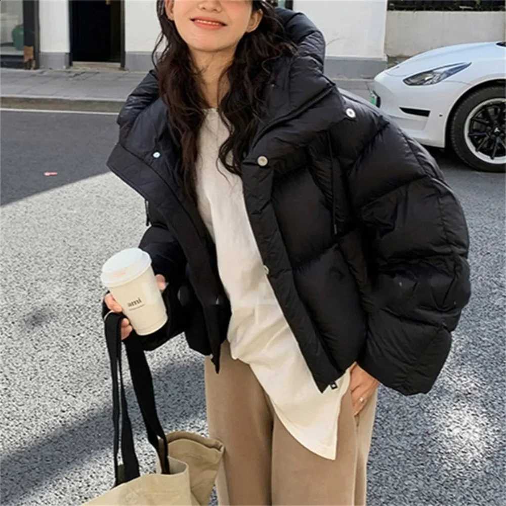 2026 Autumn Winter Coat Korean Fashion Thick Warm Parkas Loose Women Jacket Short Hooded Down Jacket Pink Jacket Outwear Tops H260917